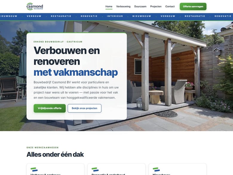 Webdesign-voorbeeld: website die wij maakten voor Casmond