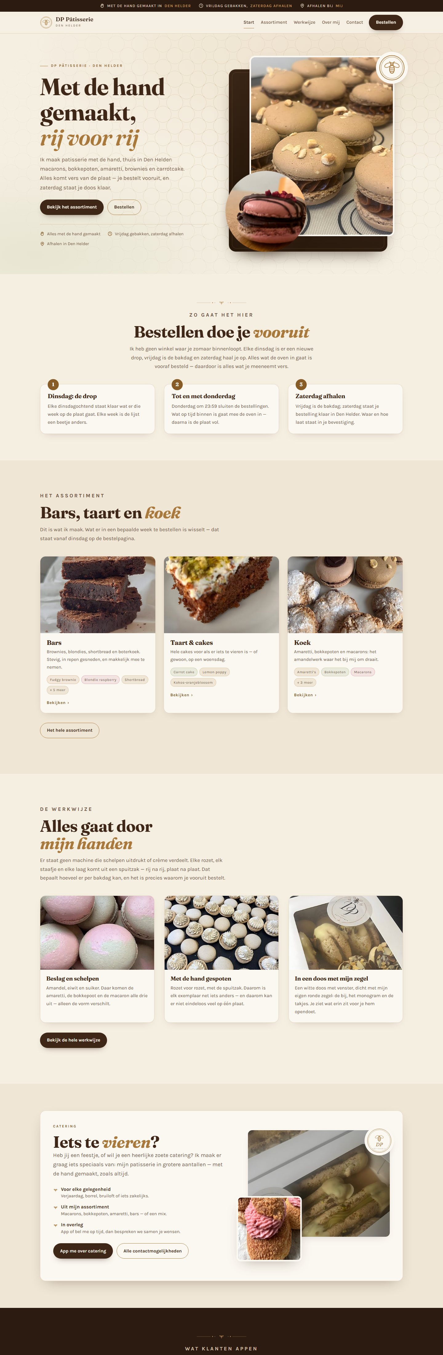 Webdesign-voorbeeld: website die wij maakten voor DP Pâtisserie