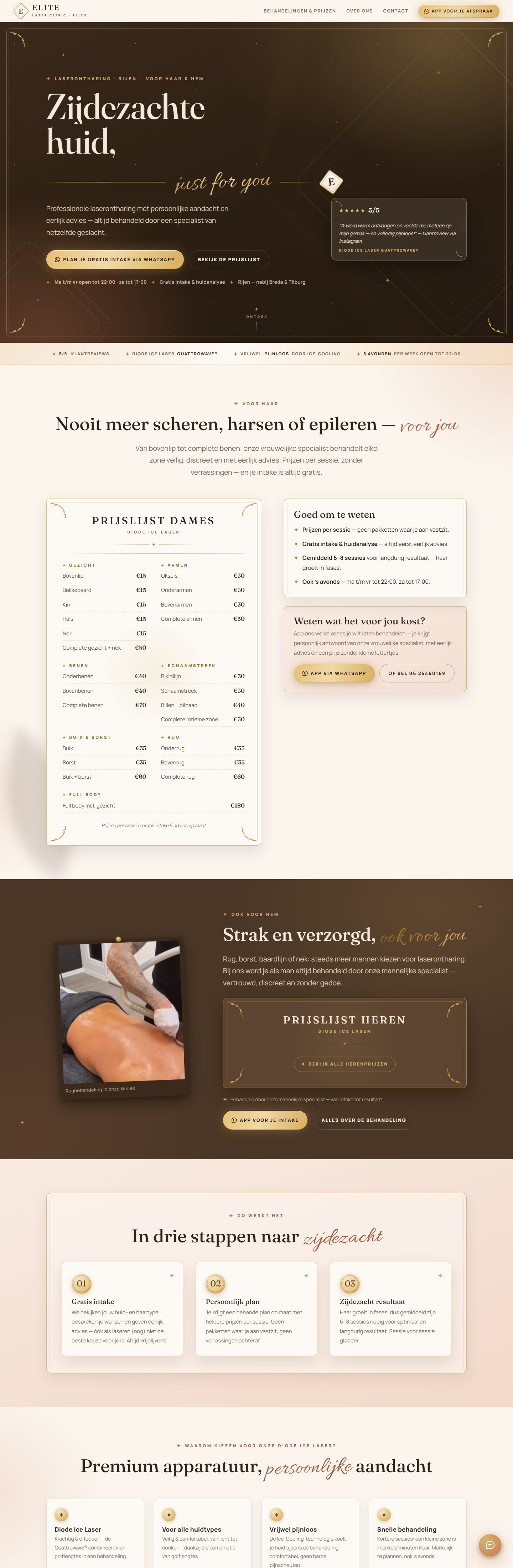 Webdesign-voorbeeld: website die wij maakten voor Elite Laser Clinic