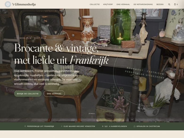 Webdesign-voorbeeld: website die wij maakten voor ’t Glimmenhofje