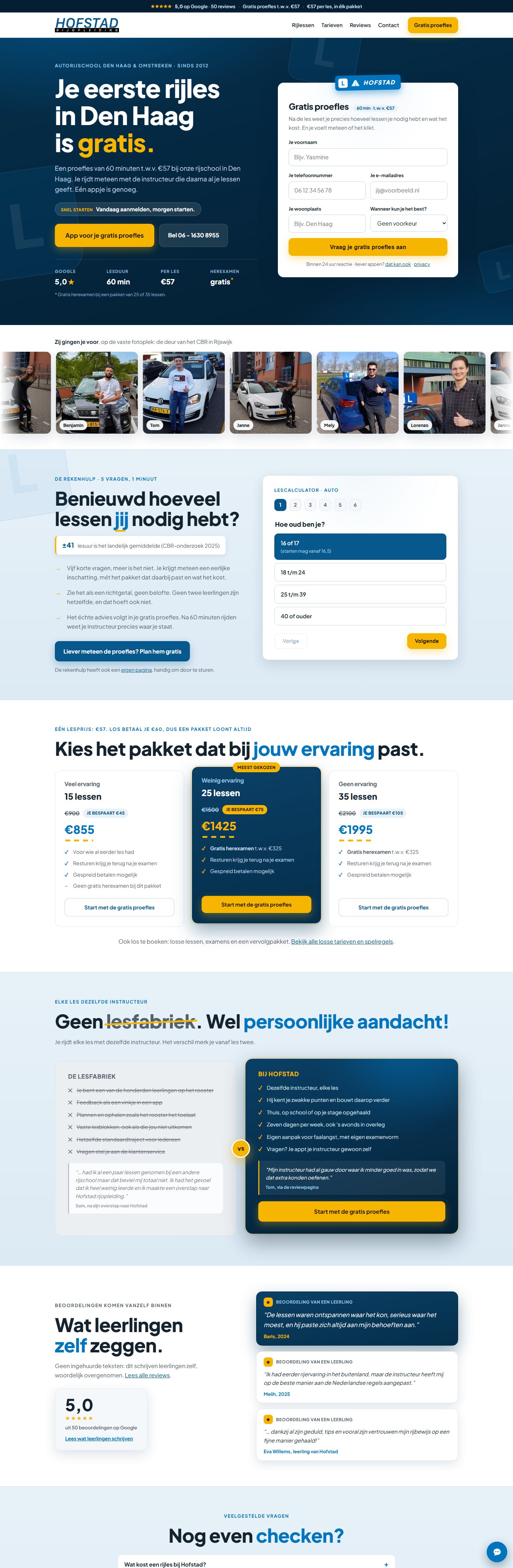 Webdesign-voorbeeld: website die wij maakten voor Hofstad Rijopleiding